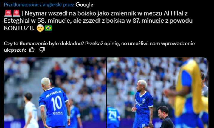 Tak długo Neymar WYTRZYMAŁ BEZ KONTUZJI w meczu AL-Hilal O.o